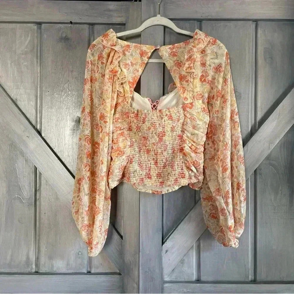 Free People Mable Printed Blouse in Spring Floral - Picture 10 of 13